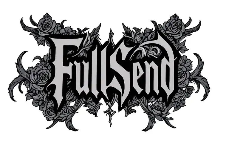 Full Send In Gothic Text