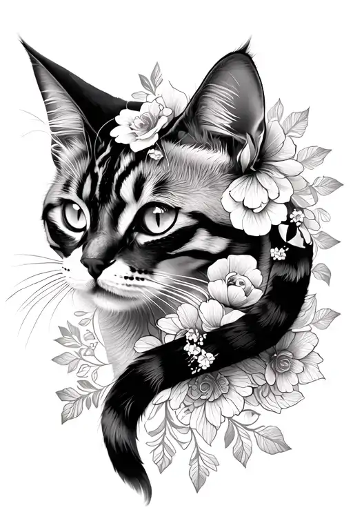 Cat Floral Lace Like Patterns