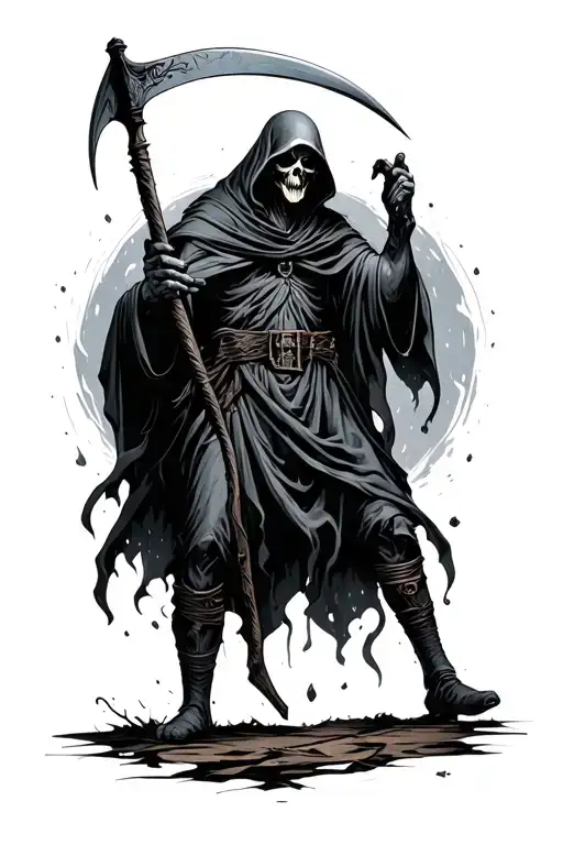 Grey 59 With Grim Reaper Holding A Scythe