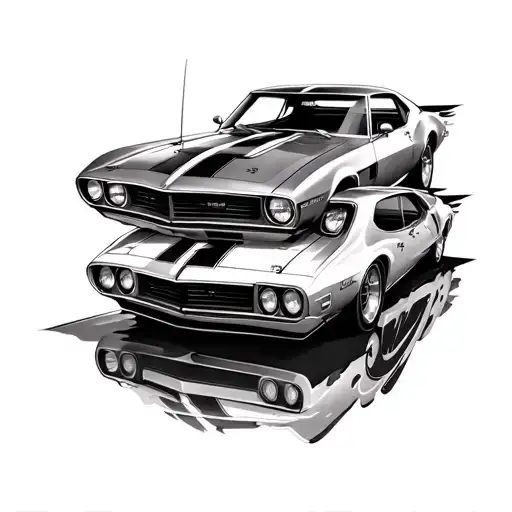 67 Shelby Gt500 Vs 87 Pontiac Firebird Lined Up At A Stage Strip