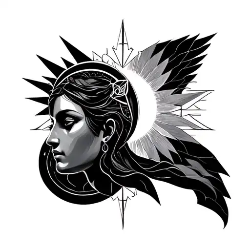 Zodiac Sign Virgin With Geometric Shapes