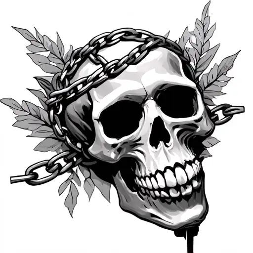 Cross Skull Chain Wrapped