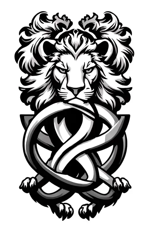 Irish Lion Trinity Knot Intertwined