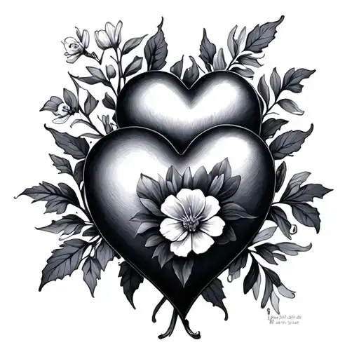 3 Hearts And Larkspur Flower