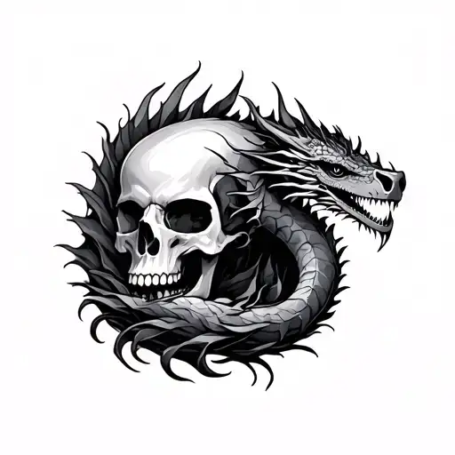 Skull And Dragon Wrapped