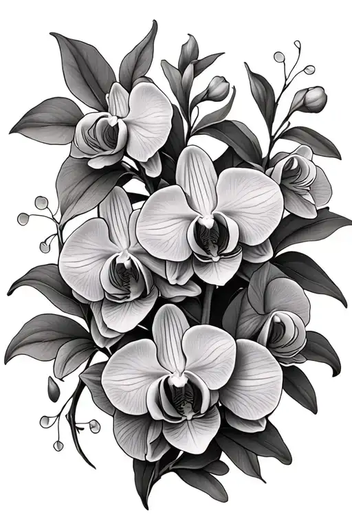 Vine Of Orchids Blooming