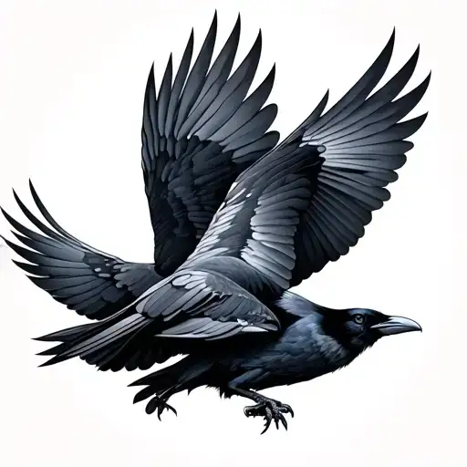Crows Flying Together