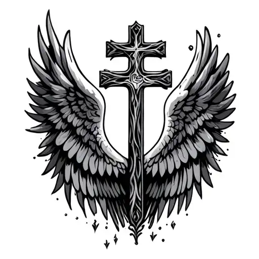 Cross With Angel Wings