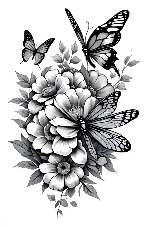 Flowers Butterflies Dragon Flies