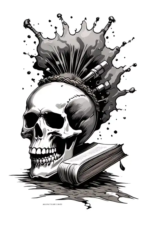 Skull Exploding With Knowledge Wisdom Adventure