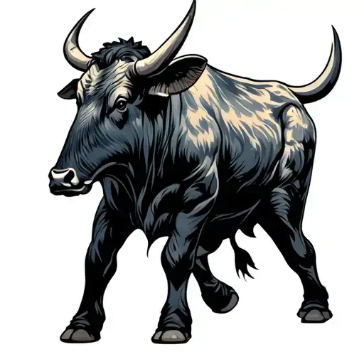 Ox Men Walking