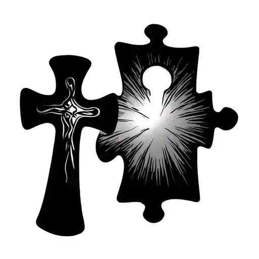 Cross & Autism Puzzle Piece