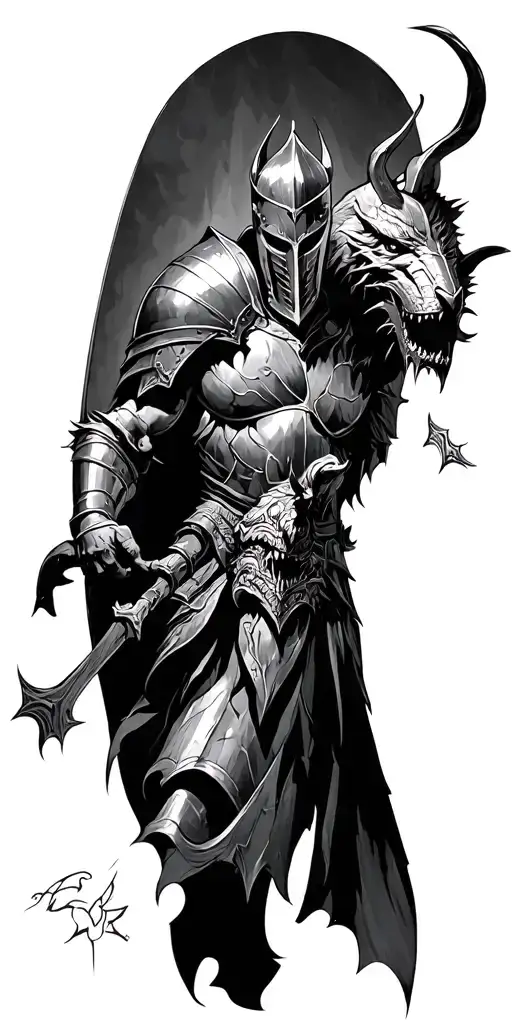 A Knight Fighting Demons