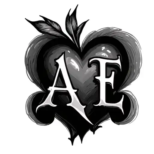 A Heart With The Letters A And E