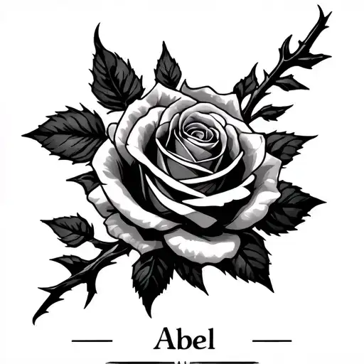 Roses With Thorns With The Name Abel Forearm