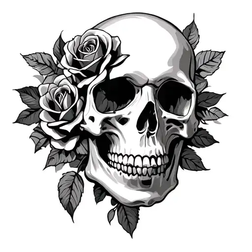 The Skull Entwined With Roses