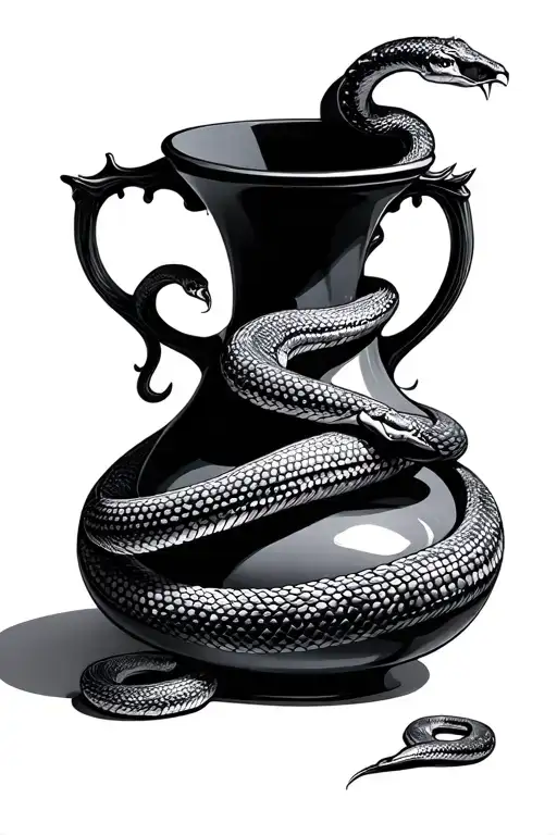 Detailed Vase With Handles As Snakes