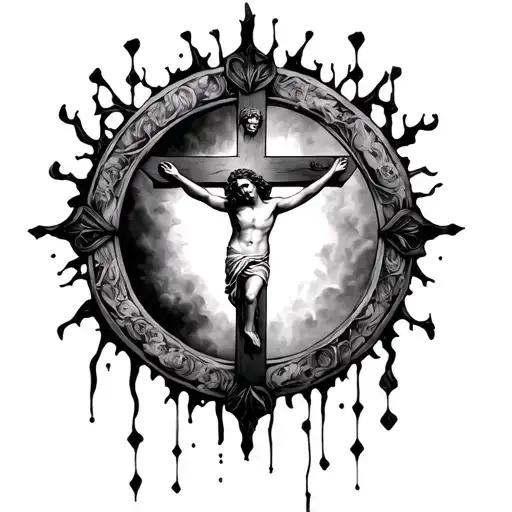 A Circle With A Crucifix