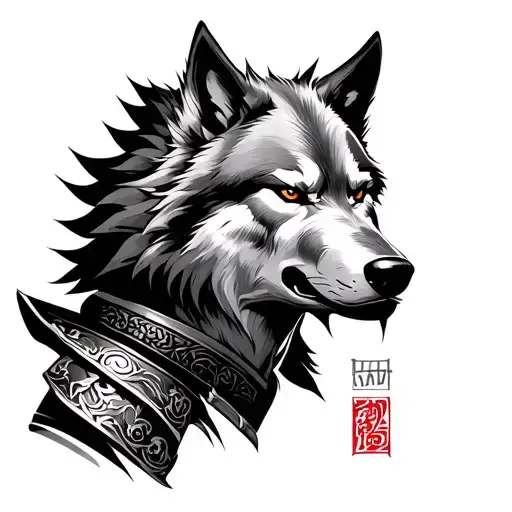 Samurai With Wolf Head