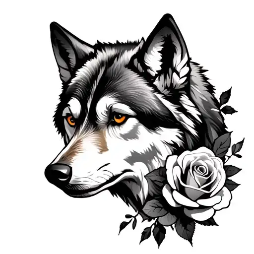 Wolf And Roses
