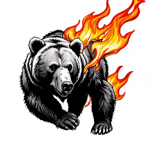 Grizzly Bear On Fire