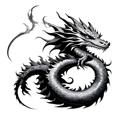 Dragon Curling Its Way