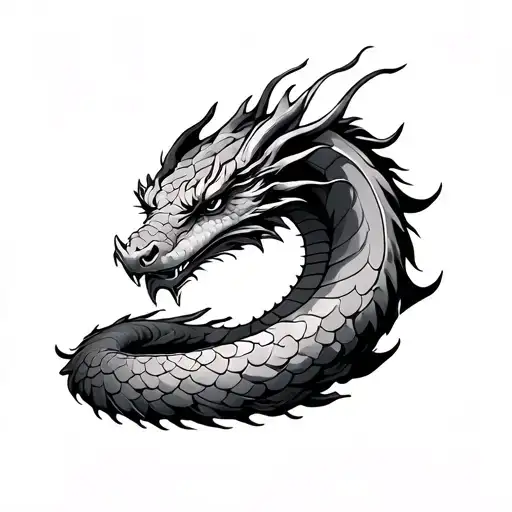 Dragon Curling Its Way Hand