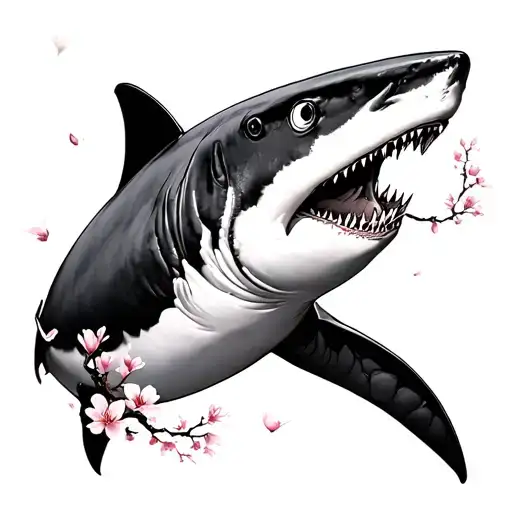 Shark And Cherry Blossom Tree