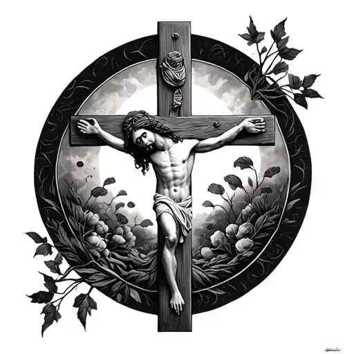 A Tattoo That Resembles Biology And Dark History And Jesus On The Cross