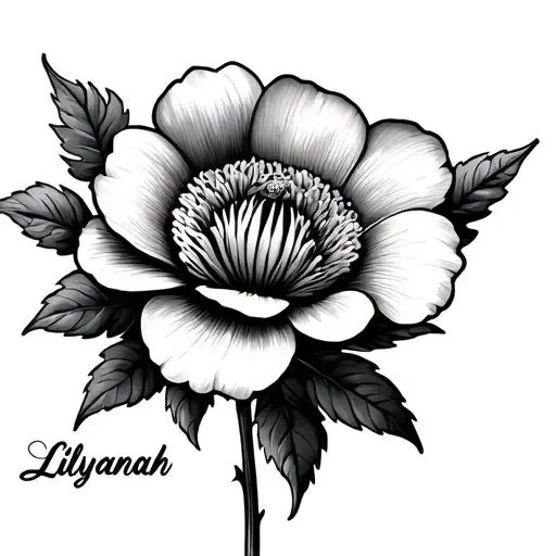 Primrose Flower With The Name Lilyanah In The Stem Of The Flower