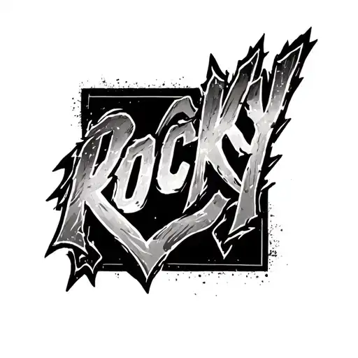 Rocky Written Inside Surrounded