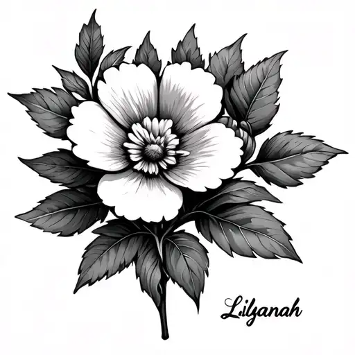 Primrose Flower With The Name Lilyanah In The Stem
