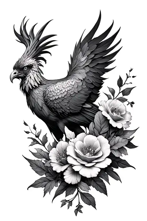 Phoenix With Flowers