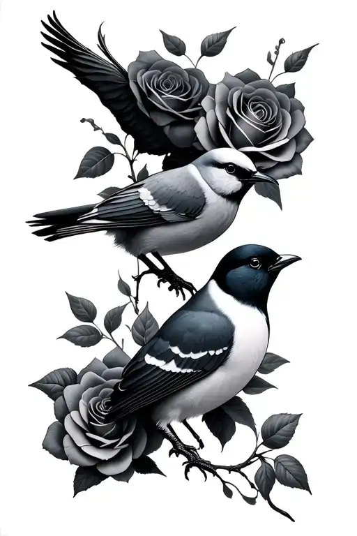 Birds And Roses