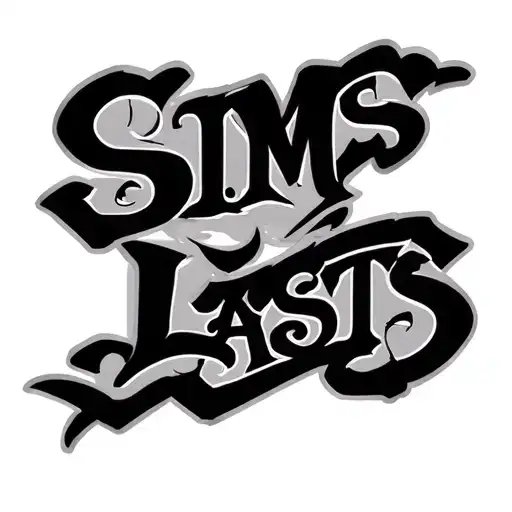 Sims Last Name Tattoo For Knuckles