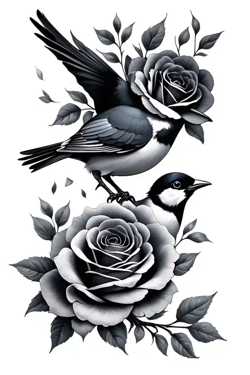 Birds And Roses