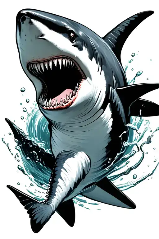 Fine Line Shark Swimming