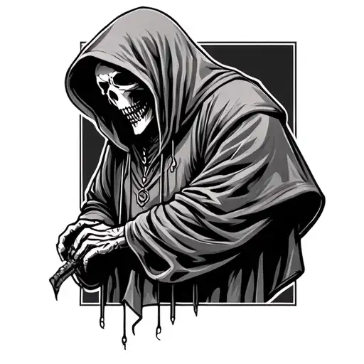 Grim Reaper In Hoodie
