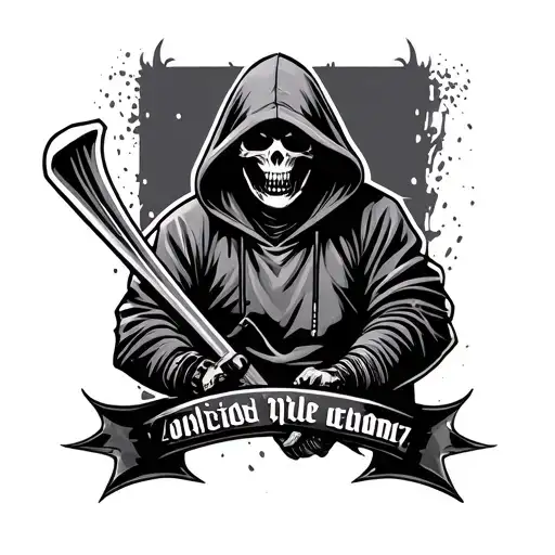 Grim Reaper In Sports Hoodie