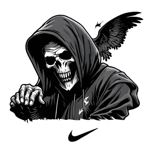 Grim Reaper In Nike Hoodie