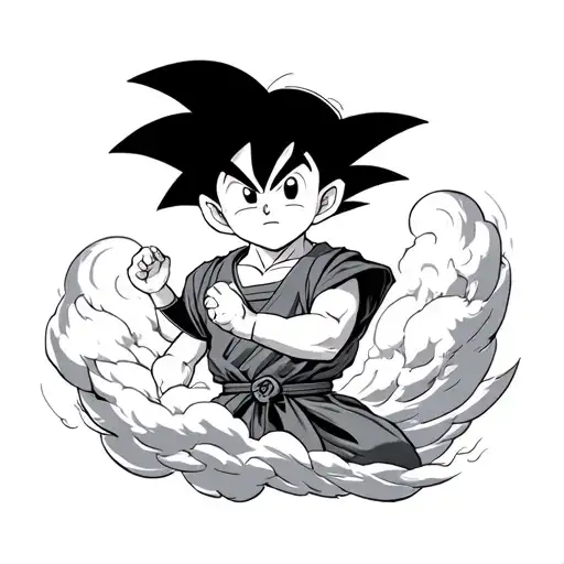 Kid Goku On Nimbus