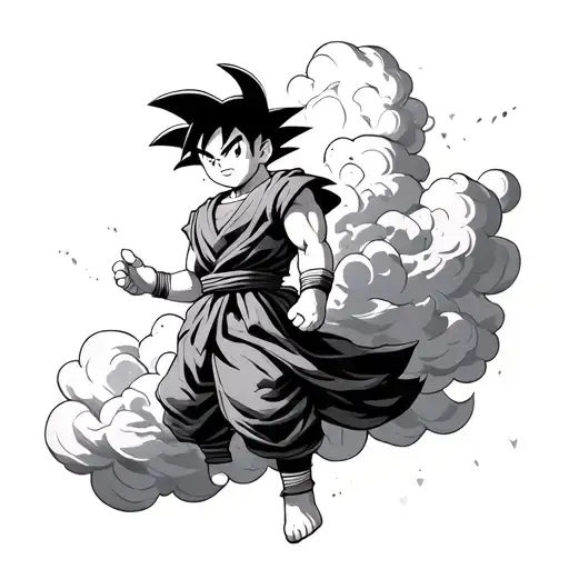 Kid Goku On Nimbus Cloud
