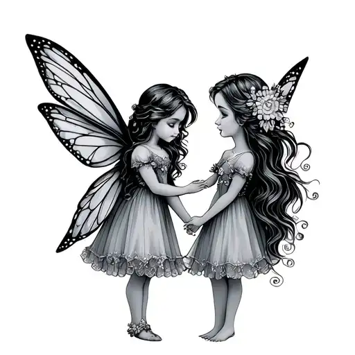A Small Fairy The Letter B Sunshine Daughter Holding Hands
