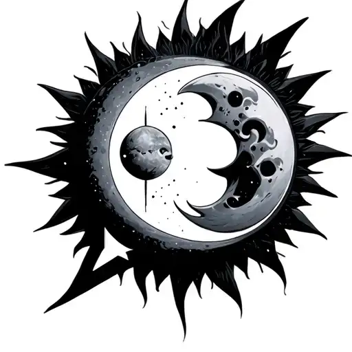 Lighting Bolt Matching Sun And Moon