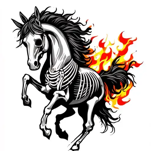 Skeleton Horse On Fire
