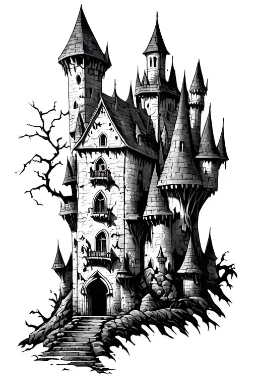 Haunted Castle Outline