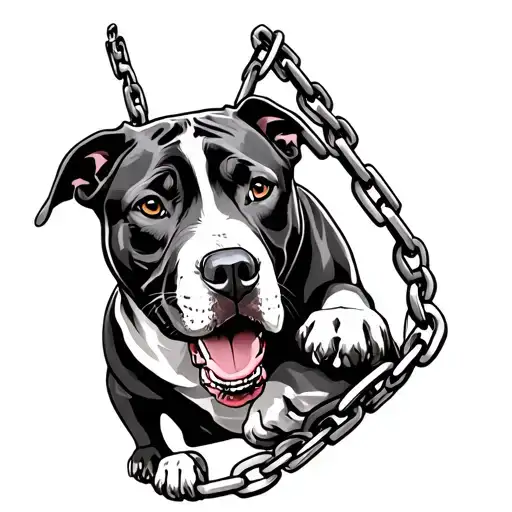 Reaper Holding Pitbull On Chain