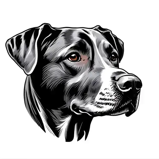 Labrador Retreiver Dog Head Outline