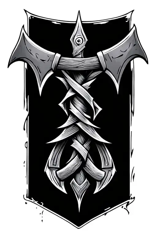 Tribal Tattoo With Axes