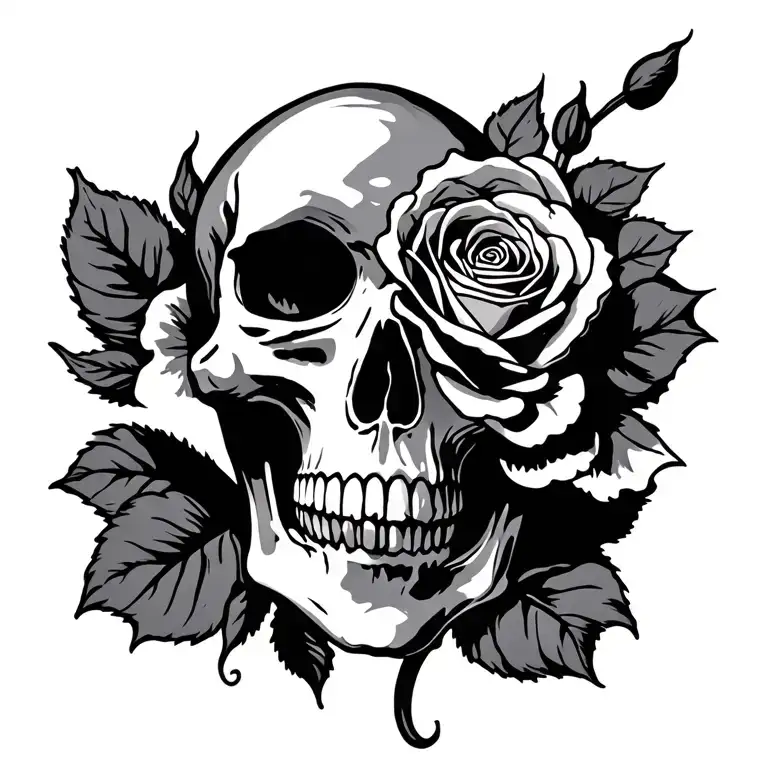 Skull And Rose